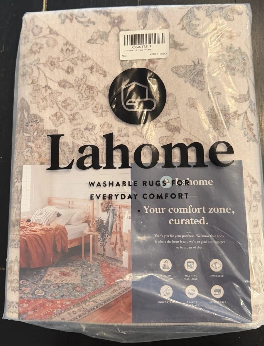 New Lahome Washable Rug 2×6 Moynesa Beige