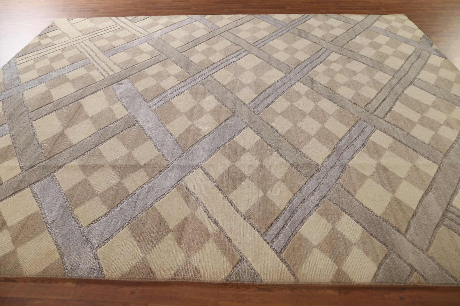 Modern Abstract One-of-a-kind Wool Rug for Living Room 9×12 ft