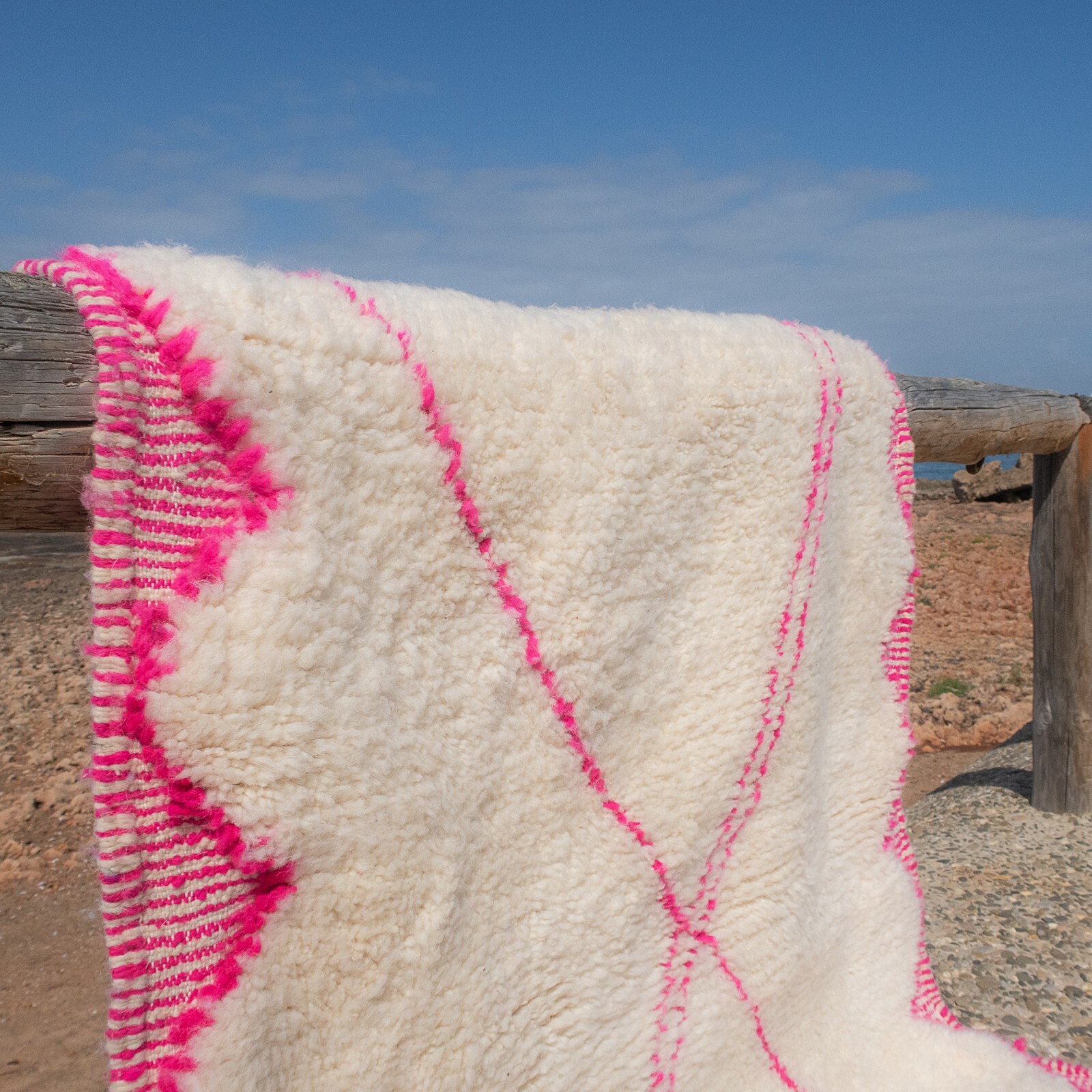 Rug Pink Moroccan Rug Custom Berber BeniOurain Handmade Azilal Soft Wool Carpet