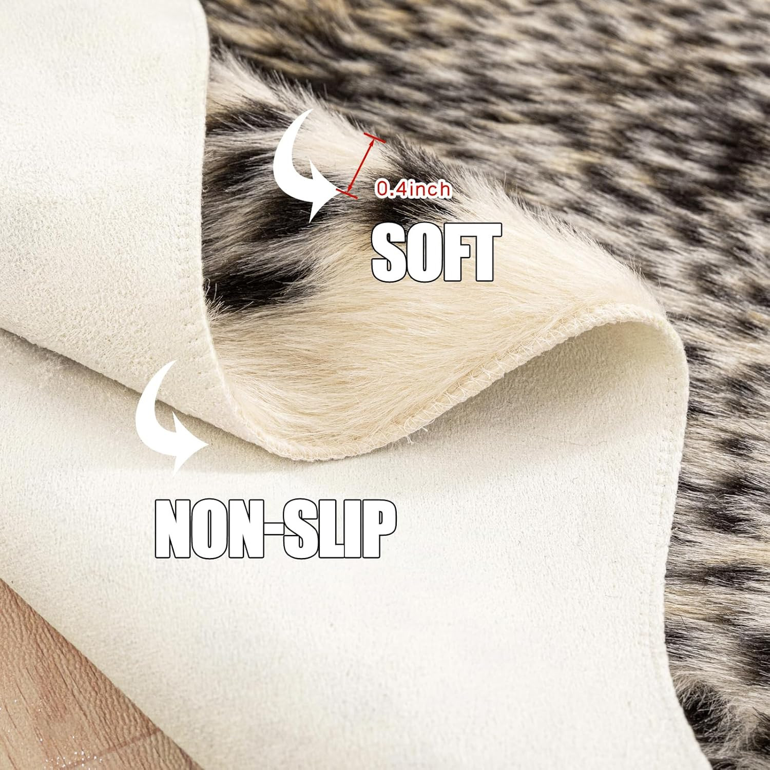 Leopard Print Rug, Cute Faux Cheetah Rugs Cowhide Skin Fur Rug Animal Printed Ar