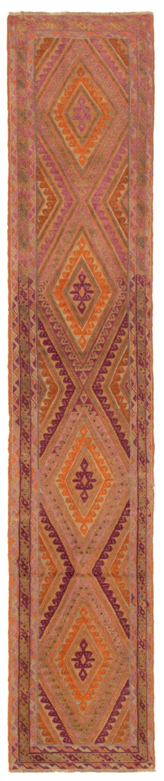 Traditional Burnt Orange Hand-knotted Area Rug 2’6″ x 12’2″ Oriental Carpet