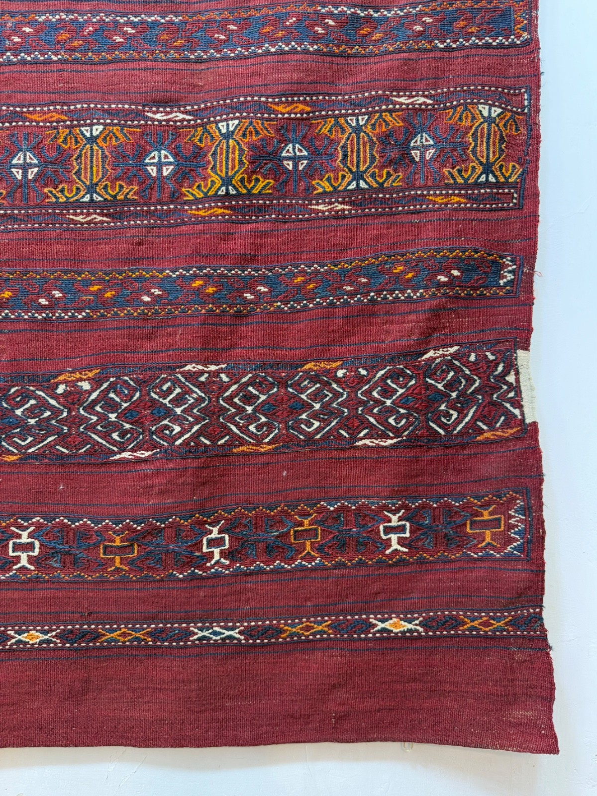Vintage Fabulous Hand Woven Afghan Wool Weaving Kilim Rug Floor Area 126×164 Cm