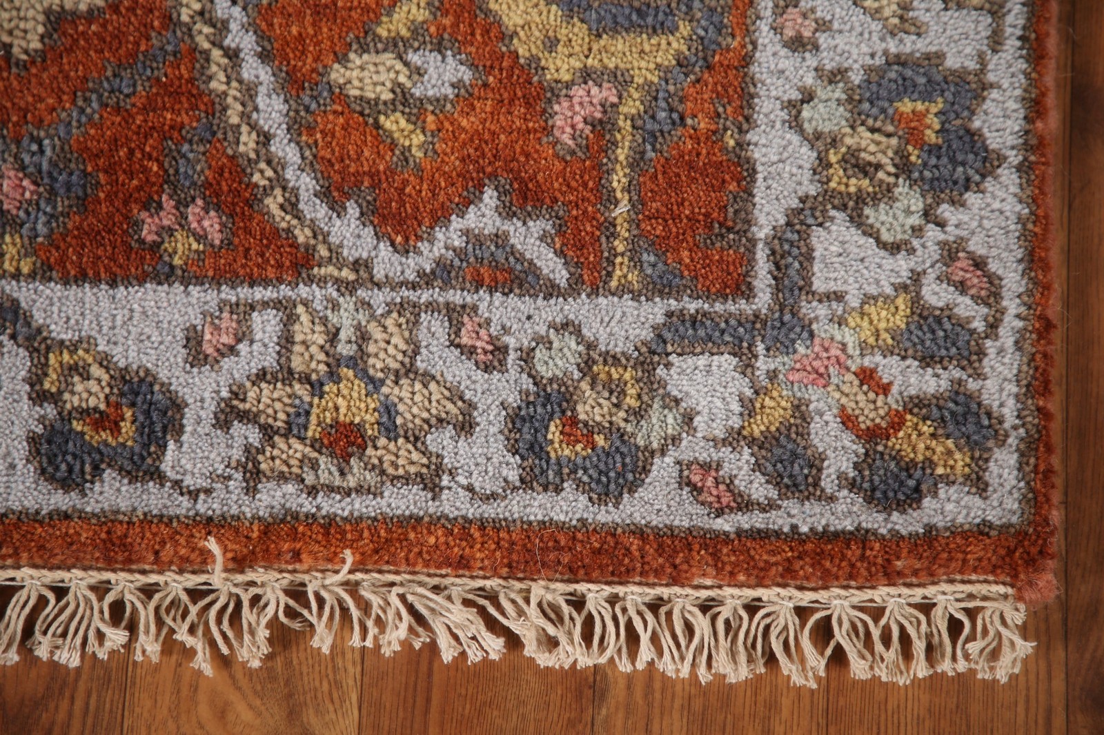 Orange Indian Accent Rug 3×6 Traditional Boho Style Hand-knotted Wool for Foyer