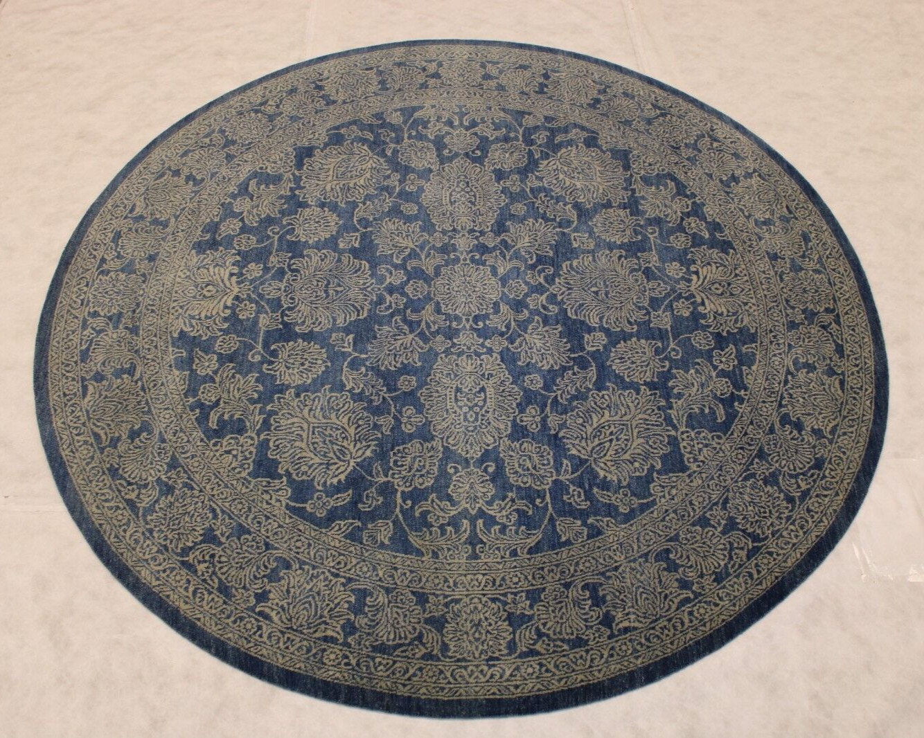9’0″ x 9’0″ ft. Oushak Vegetable Dye Hand Knotted Oriental Authentic Round Rug