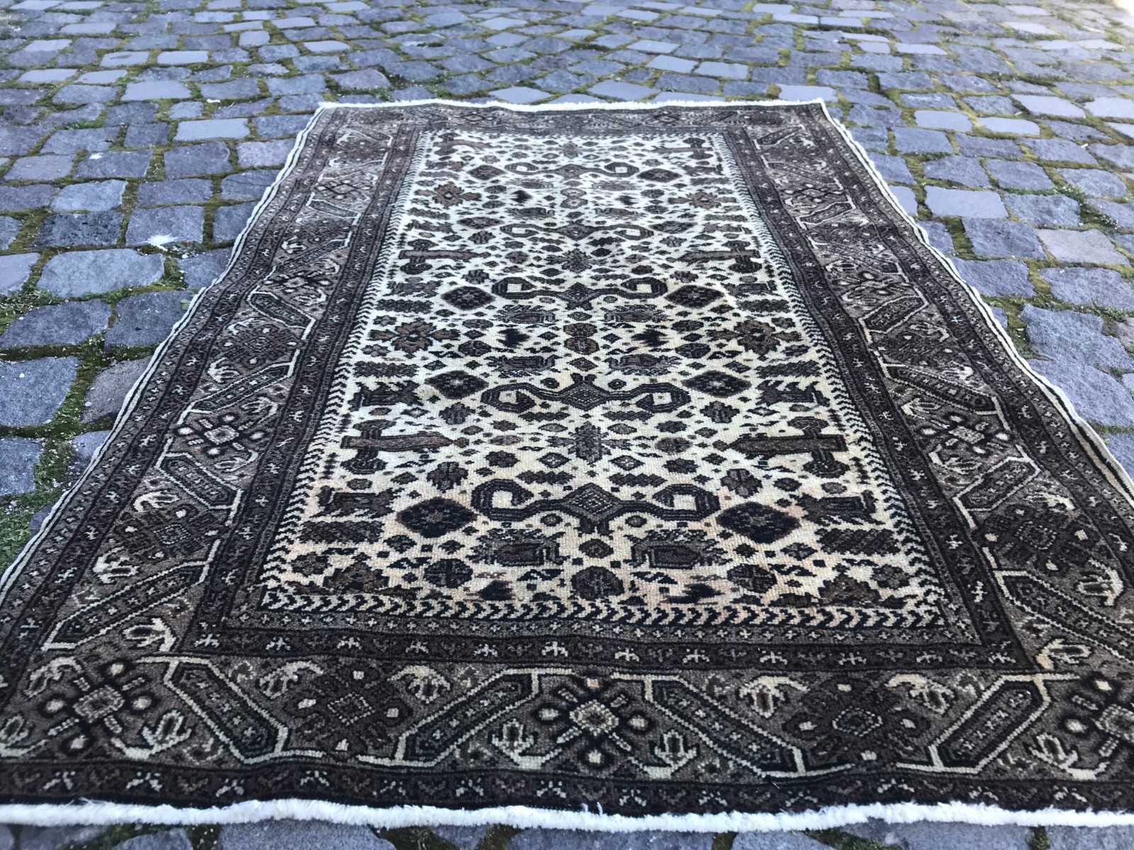 Bohemian Area Rug Handmade Wool Rug Turkish Vintage Traditional Rug 2,8 x 4,2 ft