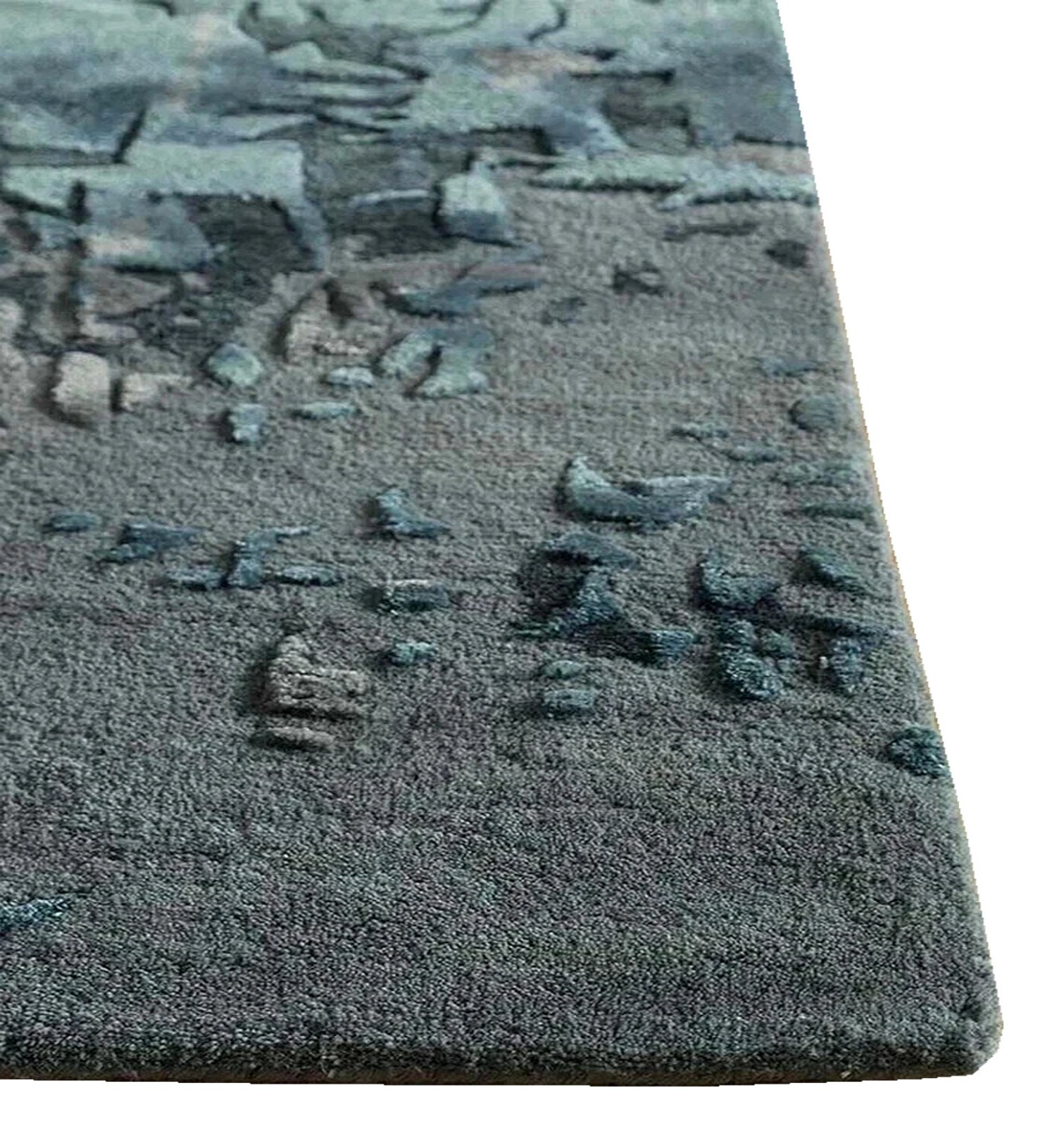 Modern Hand-Tufted Rug Grey Wool Silk 5×8 6×9 8×10 9×12 Area Rug for Living Room