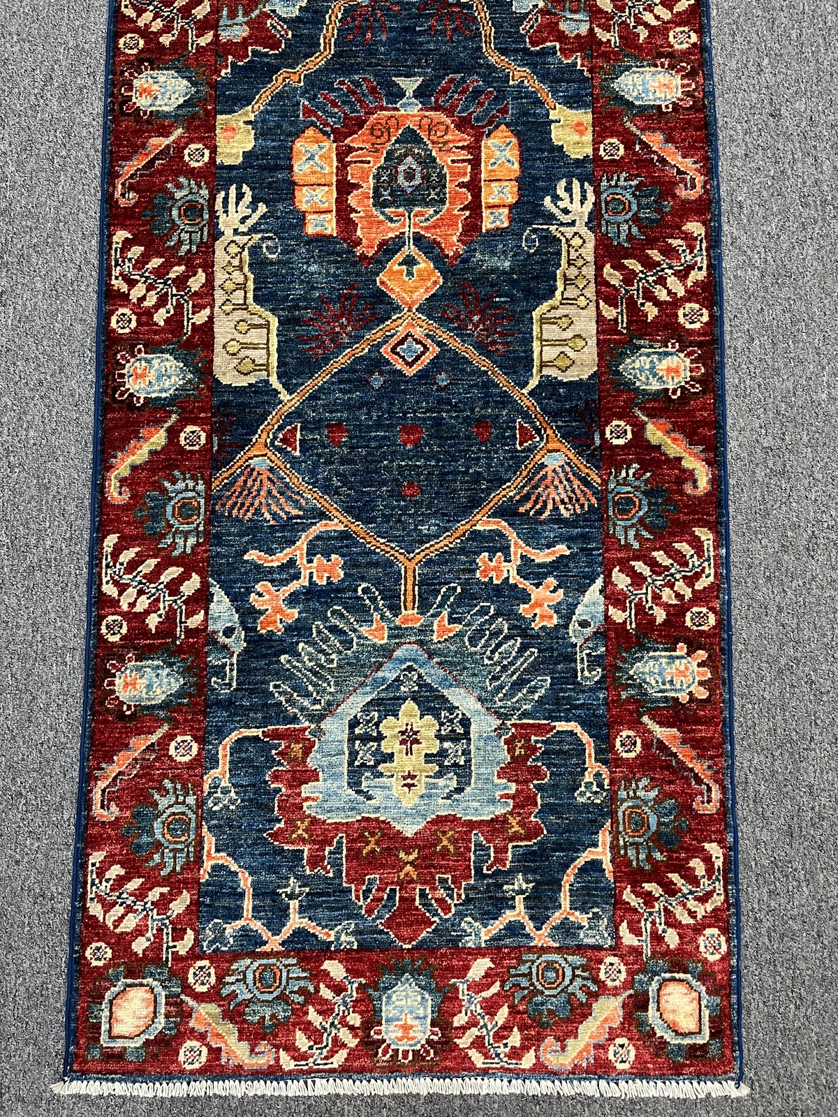 2′ 5″X18 Afghan Bijar Handmade Wool Runner Rug # 14197