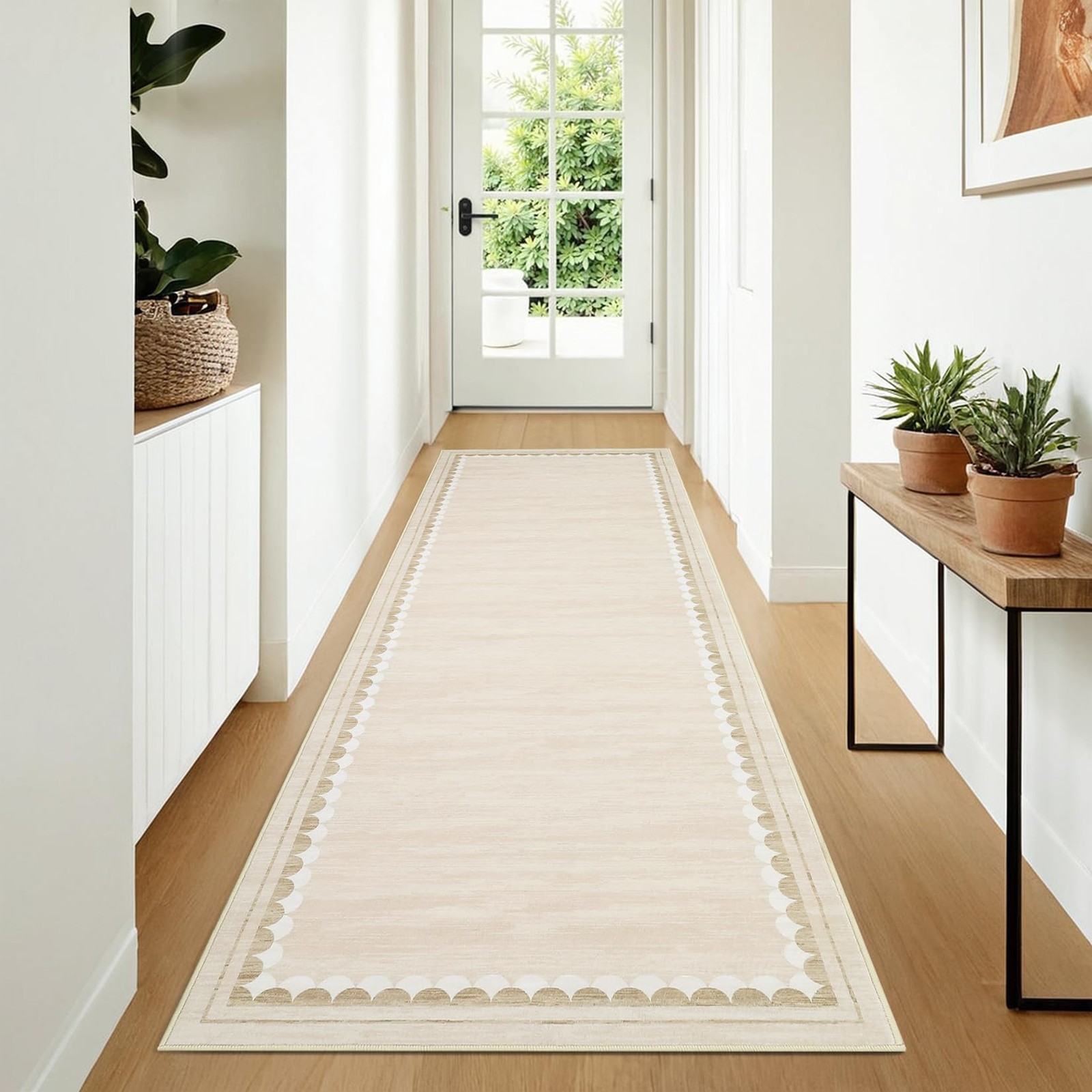 Scalloped 2×6 Runner Rug for Hallway Bathroom Runner Rugs Washable Non Slip K…