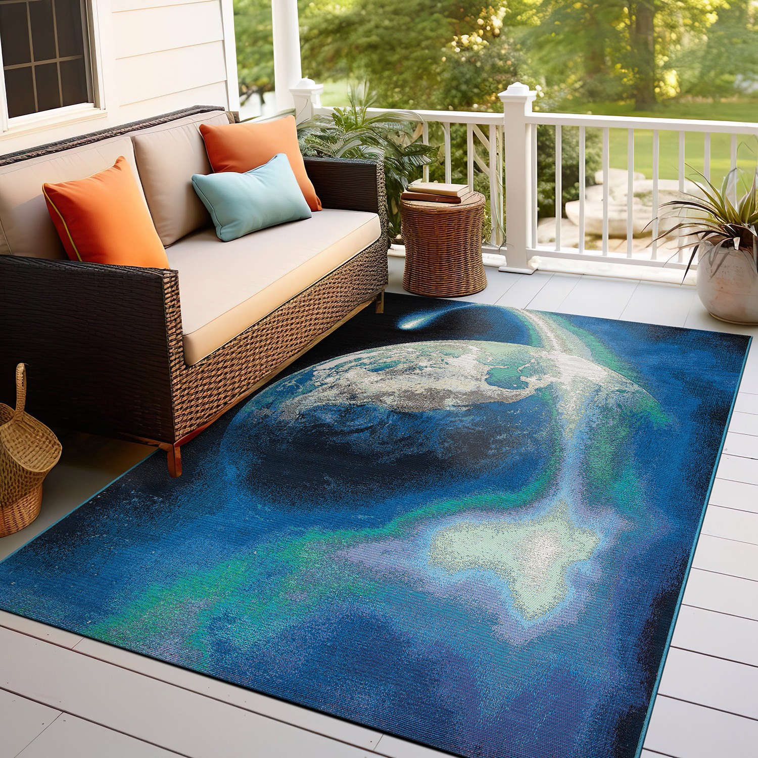 Rugshop Out Door Rugs Galaxy Collection Adventure Earth Indoor Outdoor Rugs 6×9
