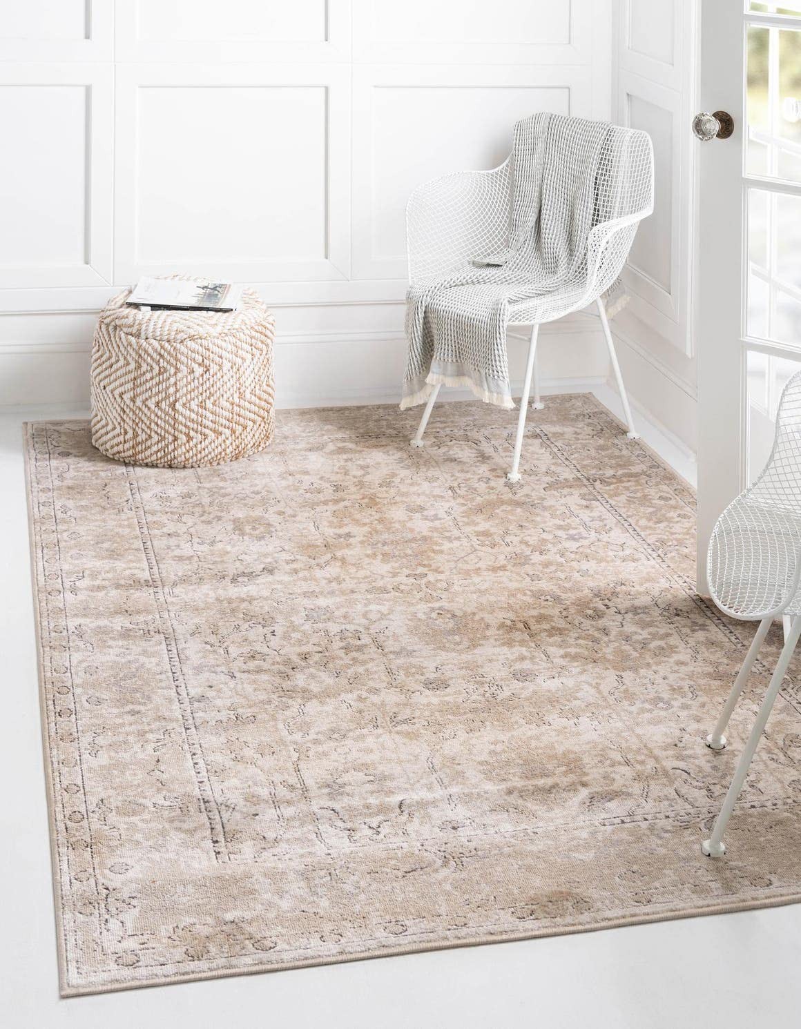 Unique Loom Portland Collection Bohemian Vintage Inspired Tone-On-Tone Design