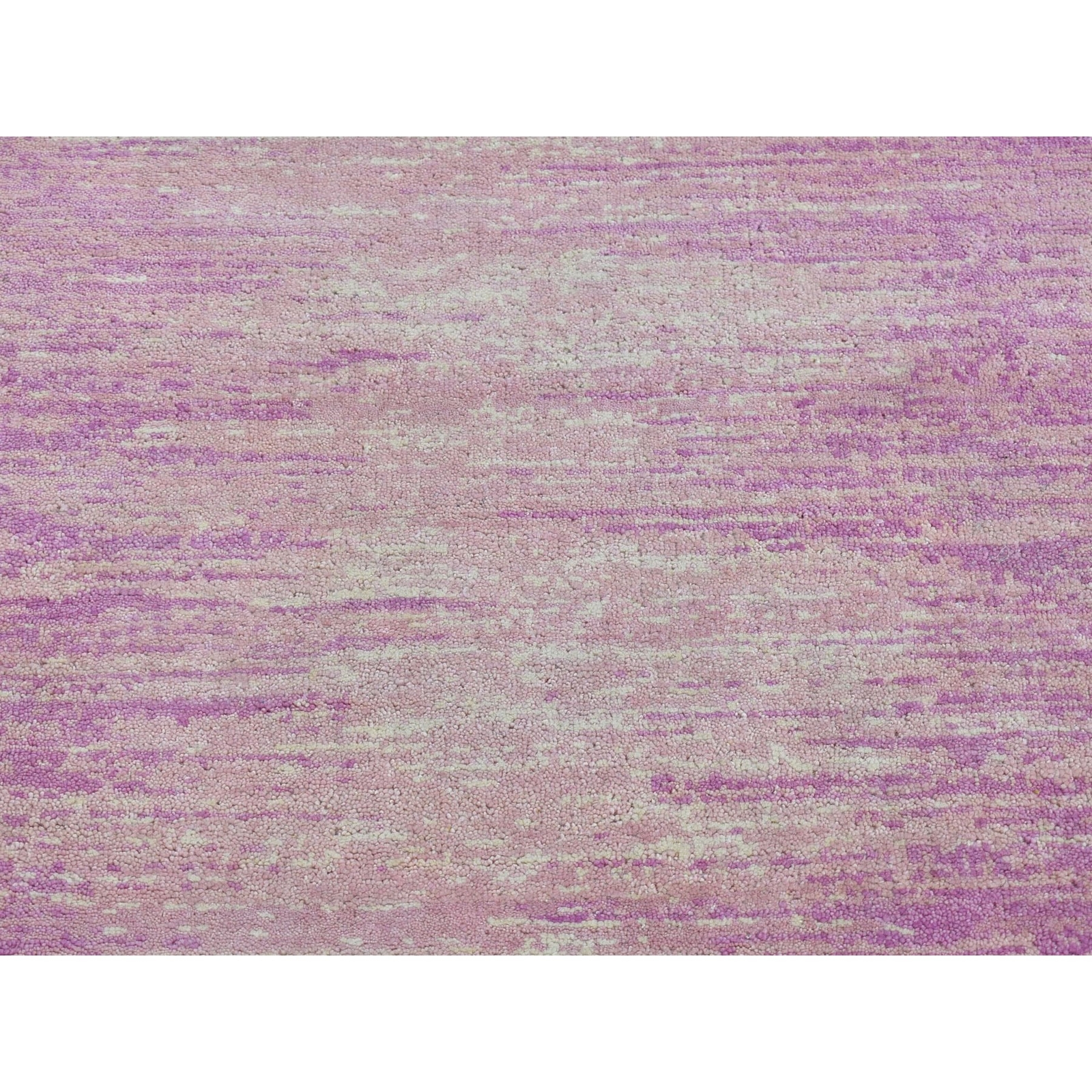 3’1″x5’5″ Hand Knotted Pink Thick and Plush Wool Only Ombre Design Rug R66762