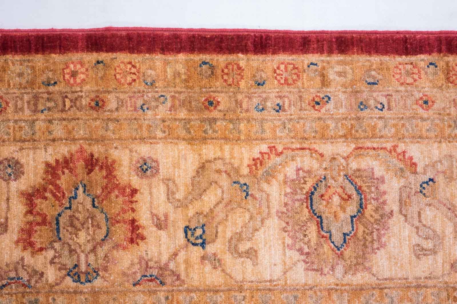 Afghan Ferahan Ziegler 200×250 Carpet Handknotted Beige Floral Pattern