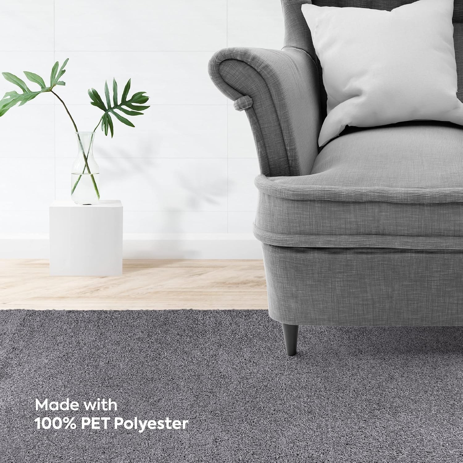 Ambiant Broadway Collection Pet Friendly Area Rugs Grey – 2′ x 3′ Rectangle