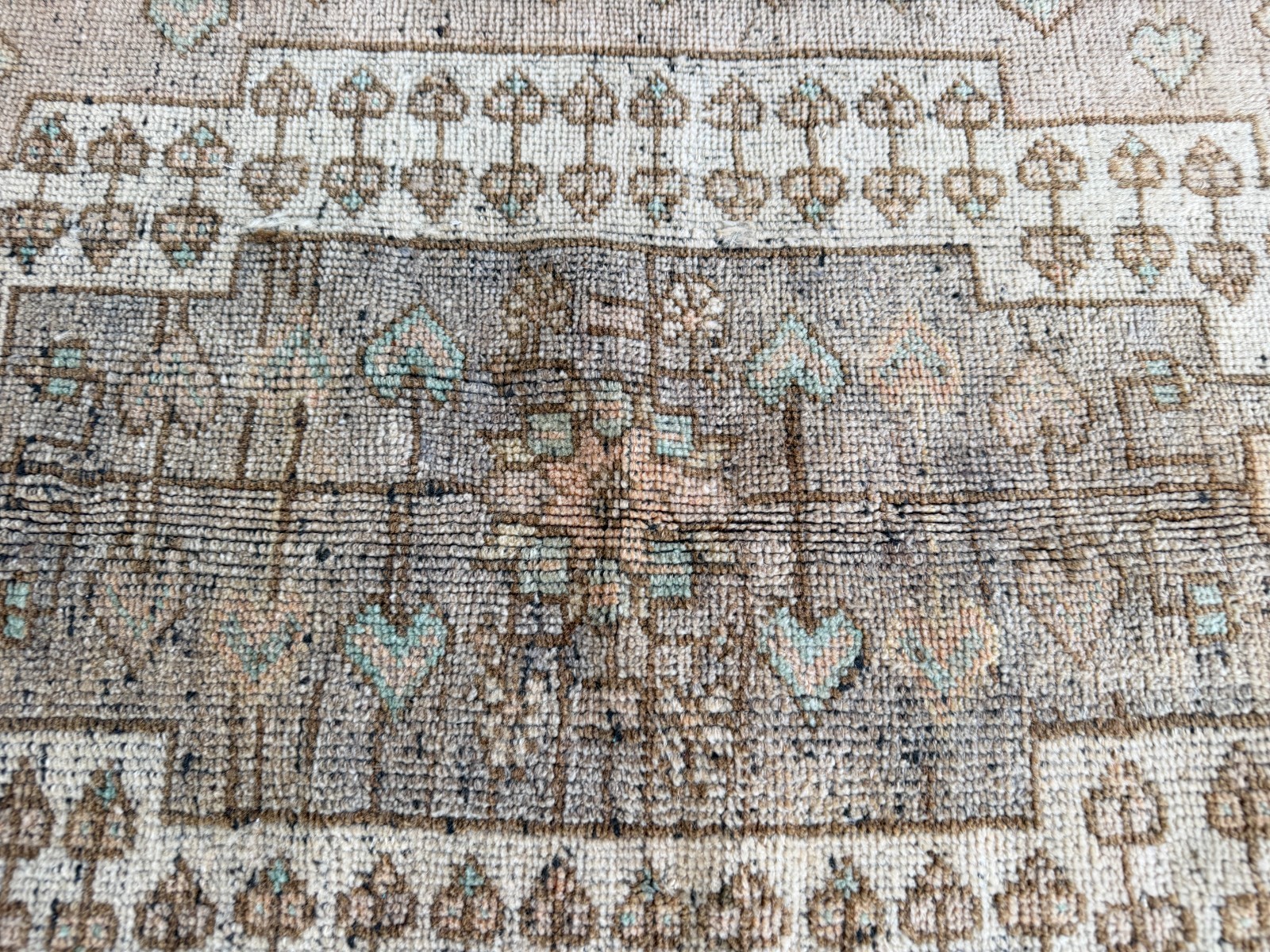 Vintage Turkish Oushak Rug Handmade Distressed Area Large Neutral Anatolian 5×9