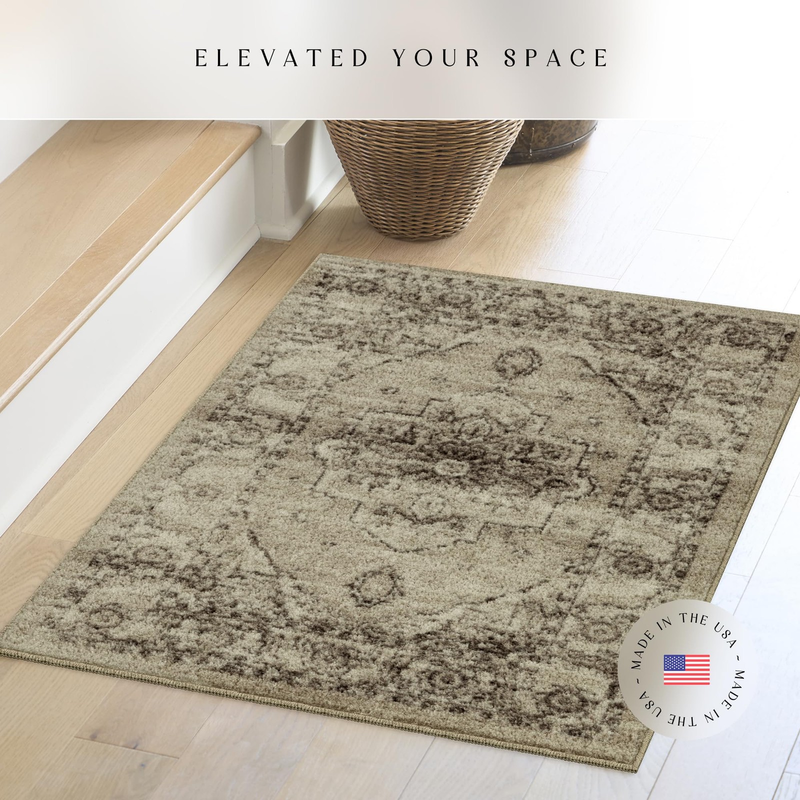 Maples Rugs Distressed Lexington Kitchen Rugs Non Skid Accent Area Floor Mat [Ma