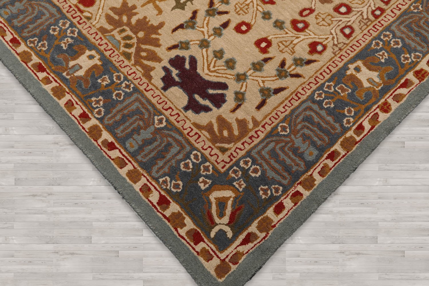 Multi Sizes Handmade Wool Arts & Craft Transitional Oriental Area Rug Beige