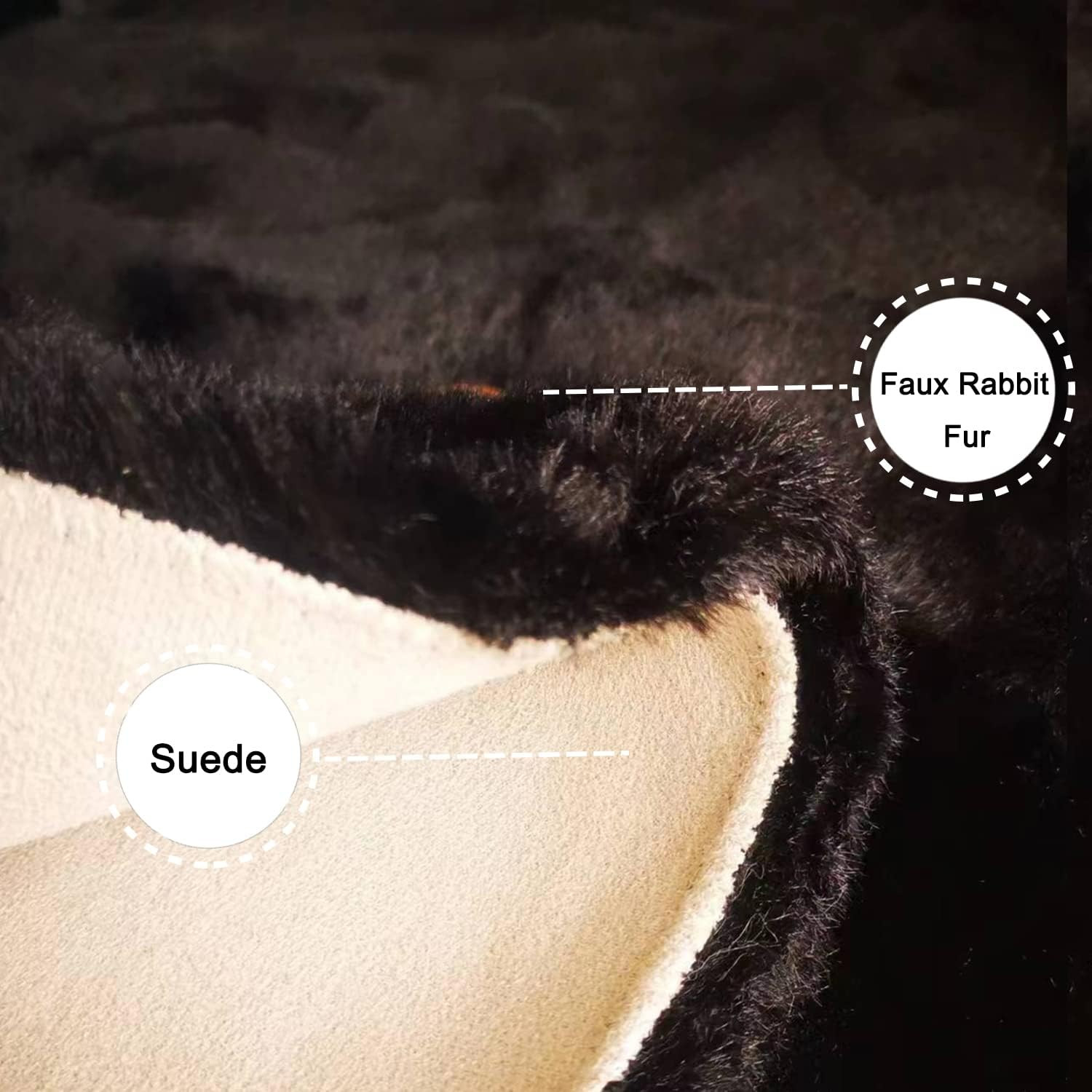 Soft Faux Sheepskin Fur Rug 2X4 Black Fluffy Bedside Rugs Plush Rug Shag Nursery