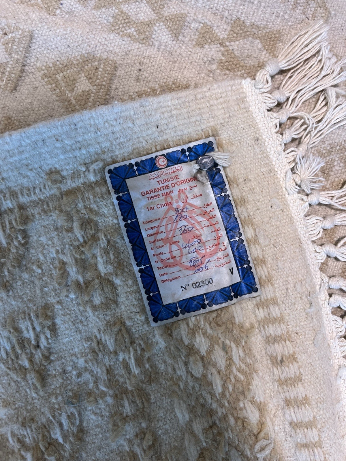 Tunisian Hand Woven Wool Rug