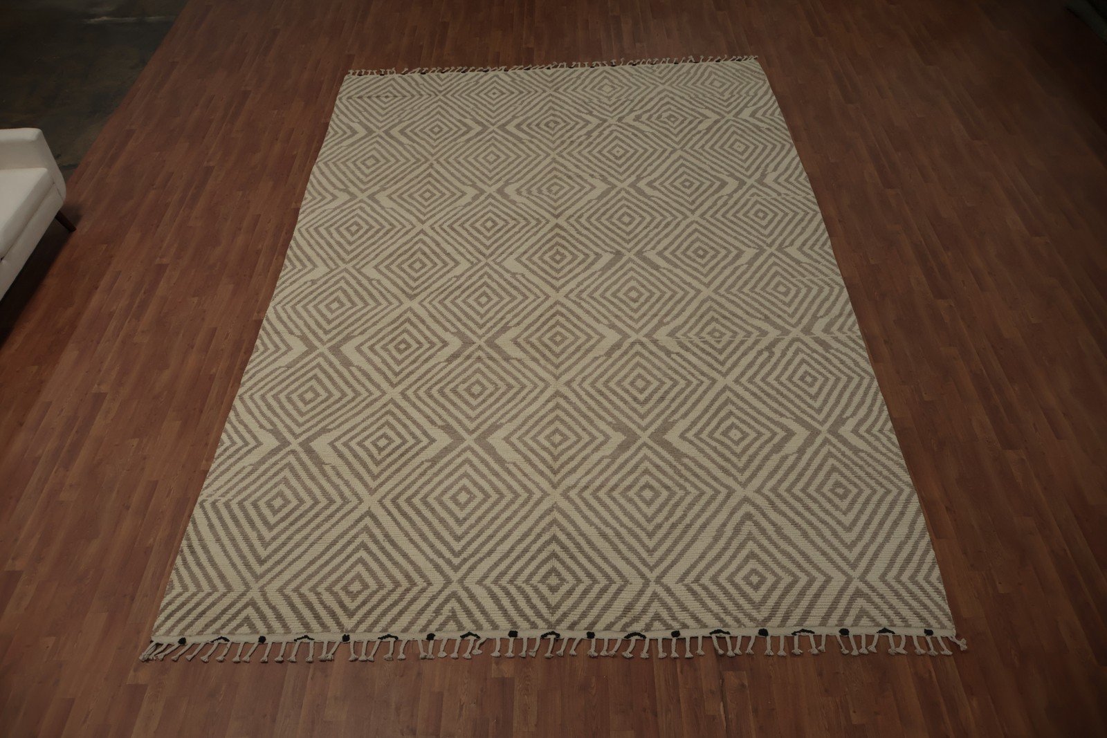 Geometric Moroccan Large Rug 10×15 Hand-knotted Wool Carpet for Dining Room