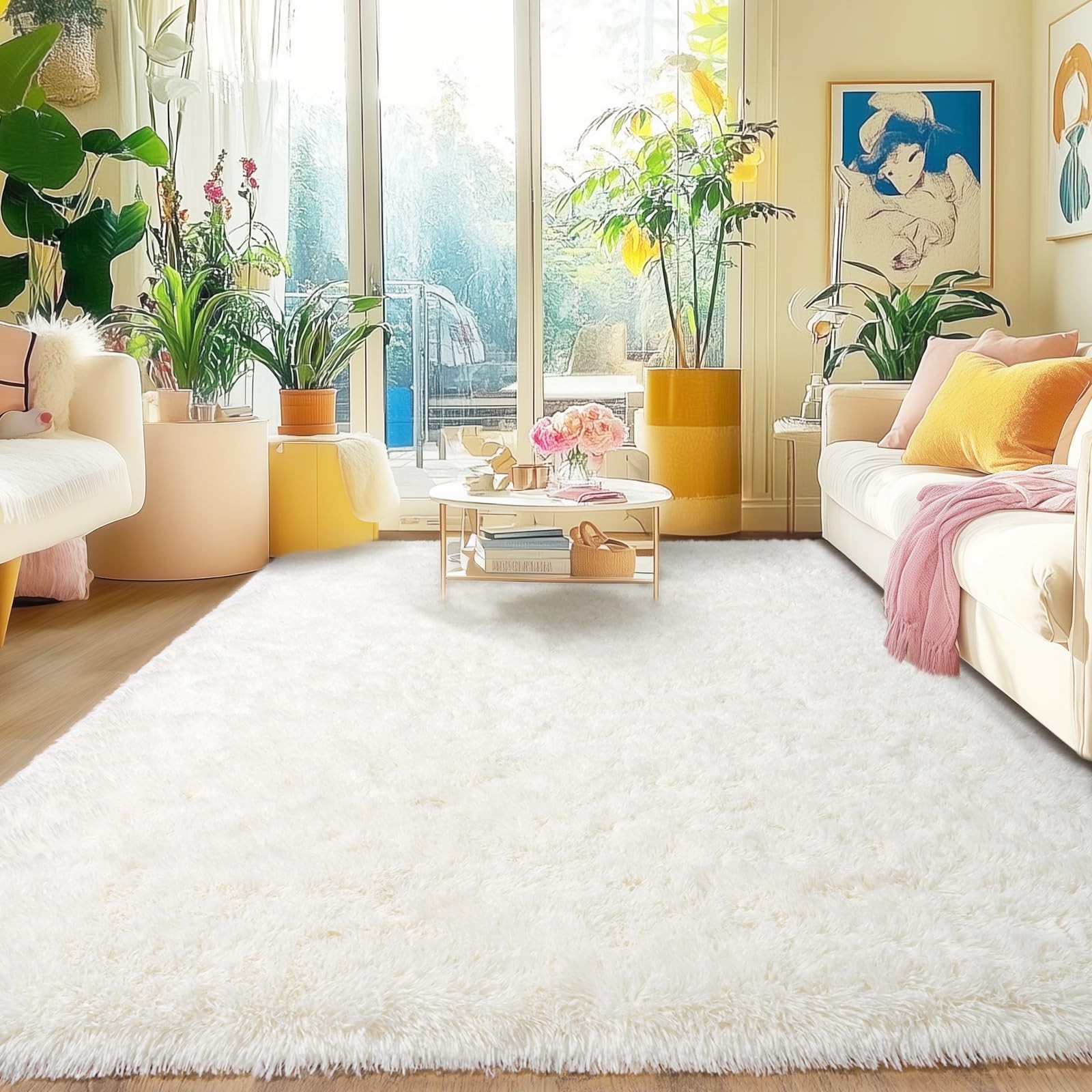 Fluffy Shag Rug 5×7 for Bedroom, Ultra Soft Plush Area Rugs for Living Room, …