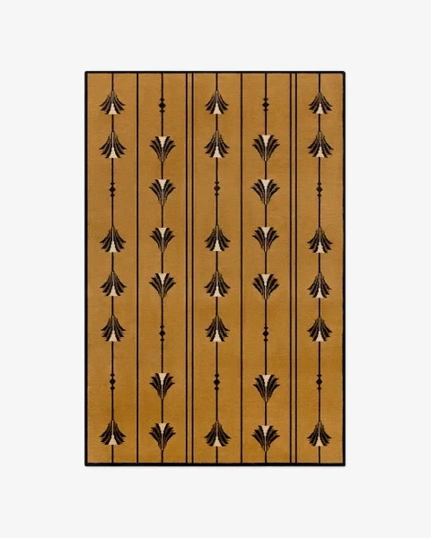 Nordic Knots Grace 04 Design Hand Tufted Wool Rug Art Deco Camel Area Rug