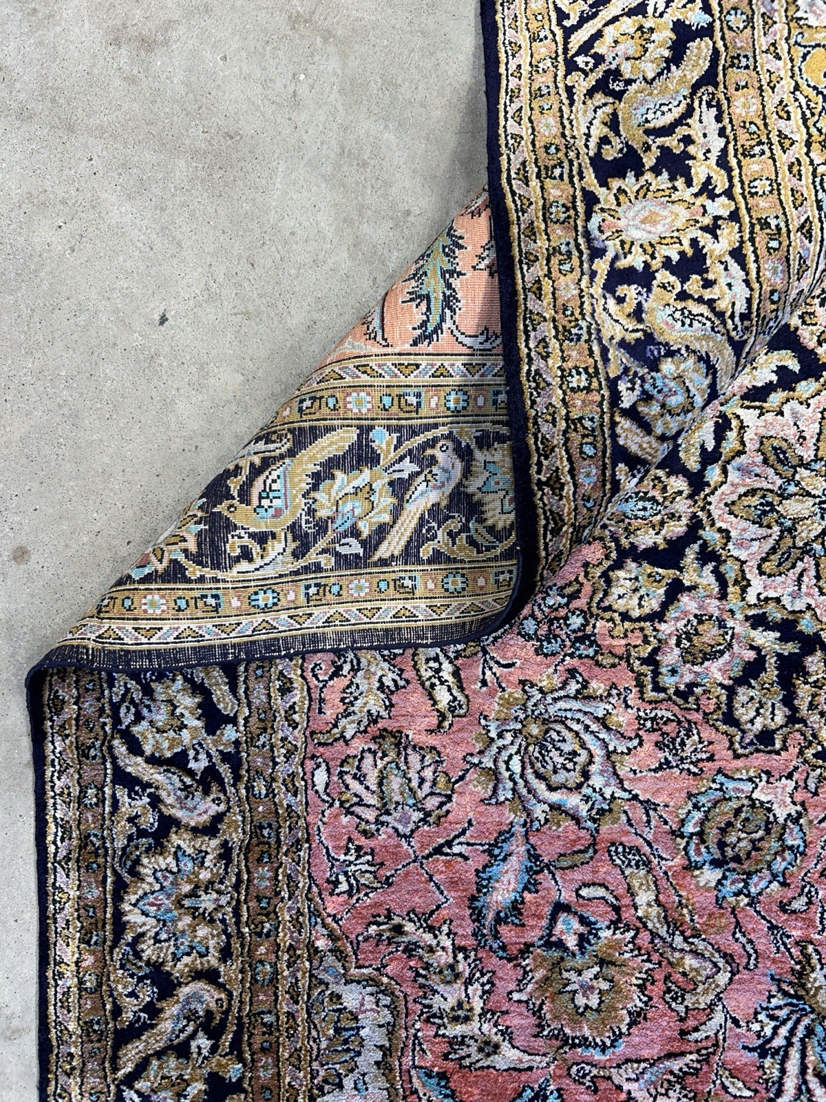 3×5 Luxurious Fine Hand-Knotted 100% Silk Pictorial Persiane Qume Rug Handmade