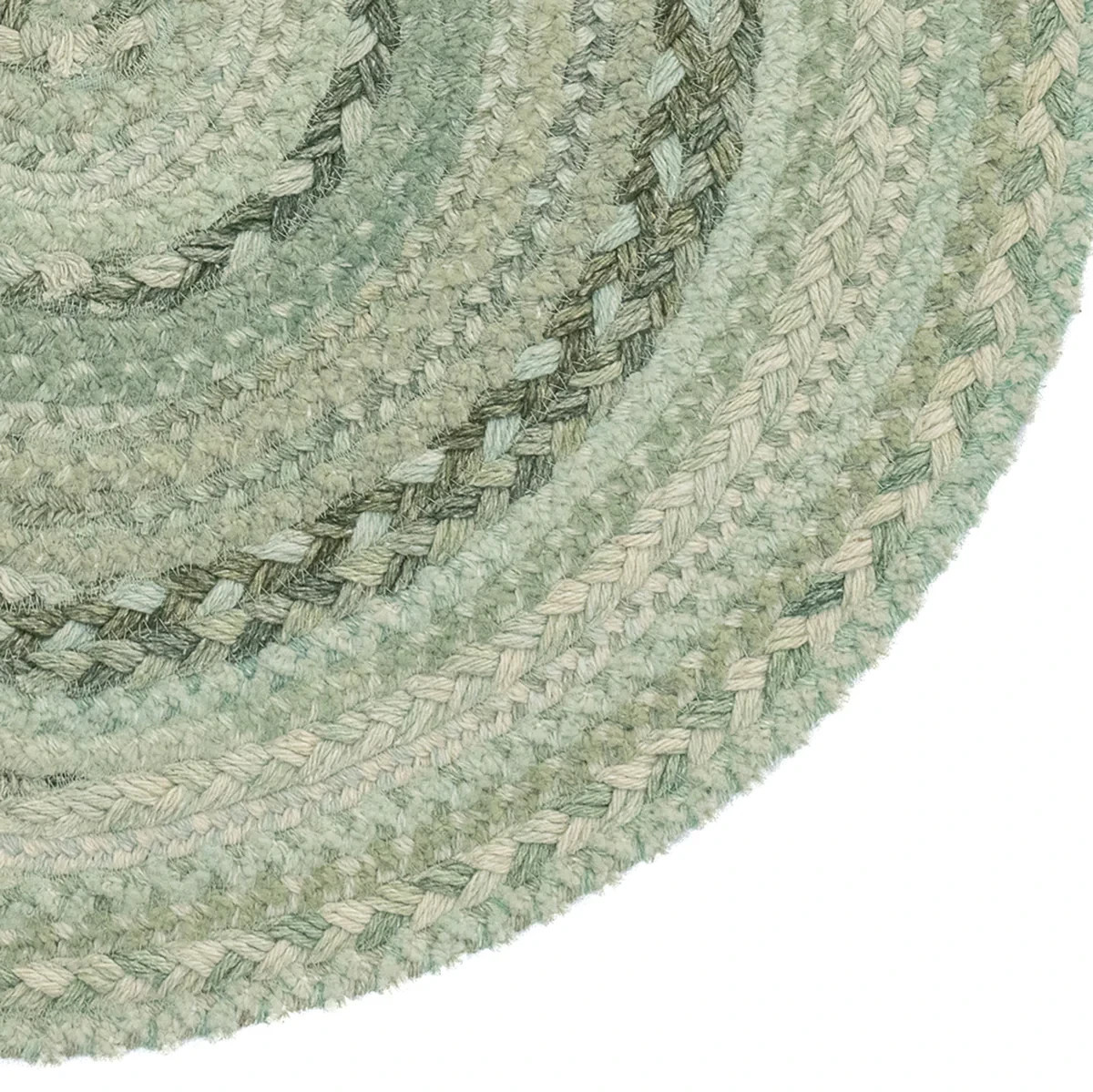 Capel Rugs Harborview Sage Green Wool Blend Country Home Oval Braided Area Rug