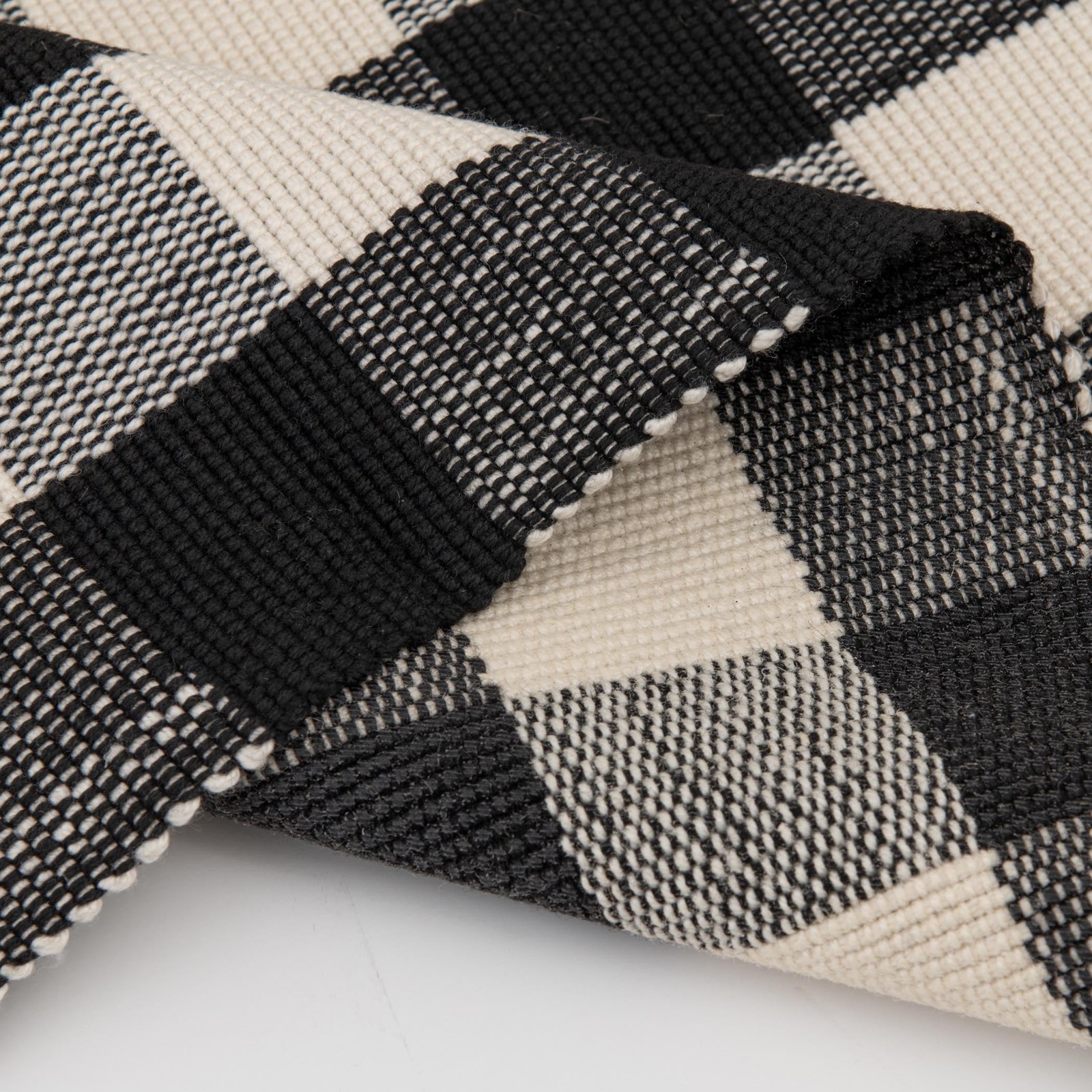 24″ x 36″ Black & White Outdoor Layering Rug Fast delivery