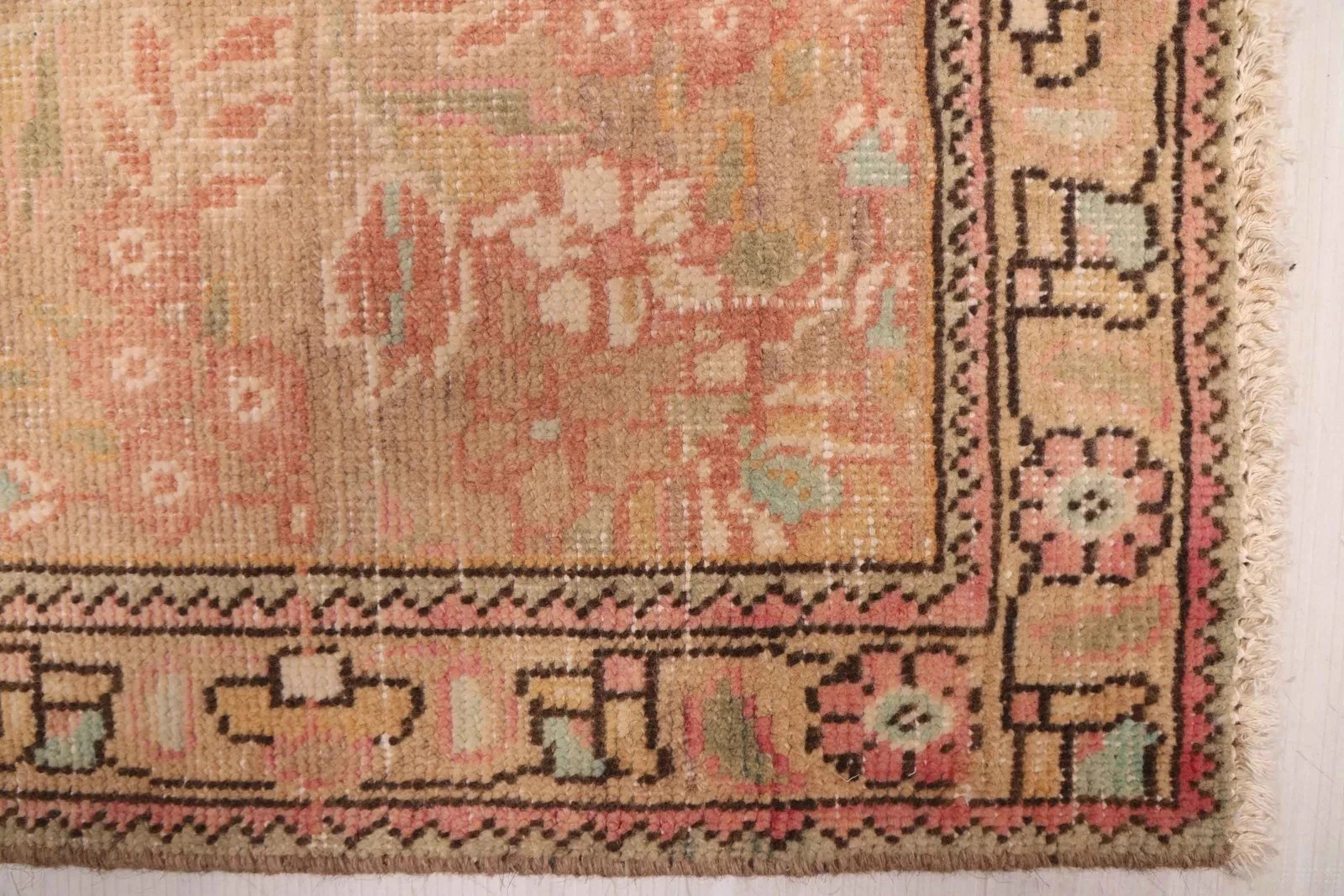 Hand Knotted Oushak Rug Peach Salmon Pink Wool Traditional Oriental Area Rug