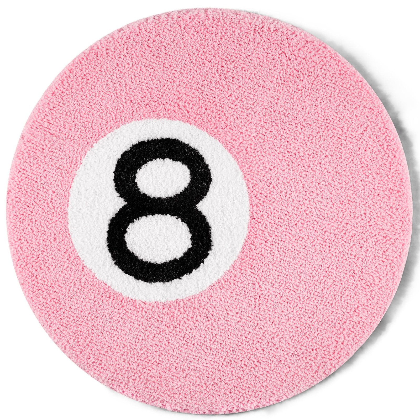 Pink 8 Ball Rug Room Decor, 24″ Soft Plush Round Area Rug for Aesthetic Bedro…