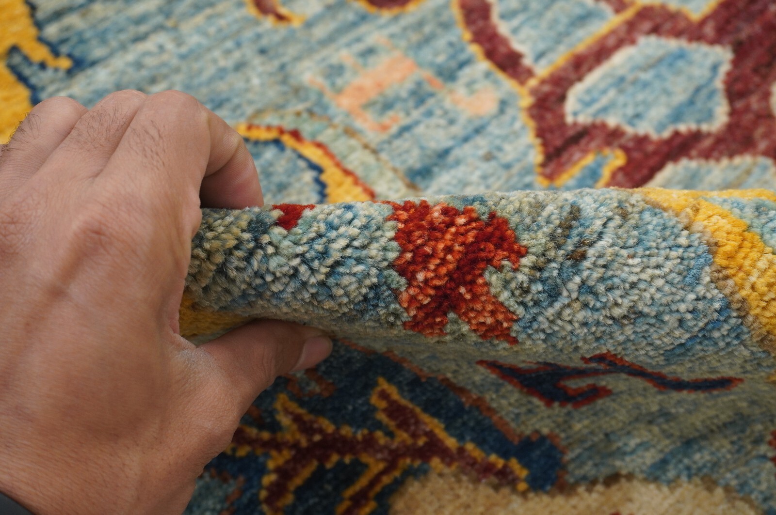 10 x 14 ft Blue Bidjar Afghan Hand Knotted Wool Transitional Oriental Rug