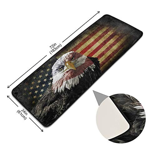 American Bald Eagle Flag Runner Rug Floor Mat Non-Skid Fourth of July Kitchen