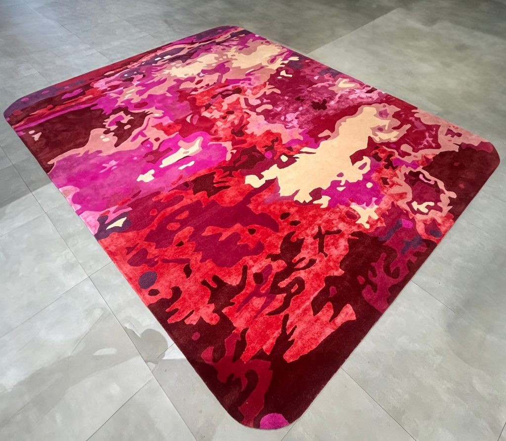 Berry Fusion Hand Tufted | Wool & silk modern area rug for living room bed room