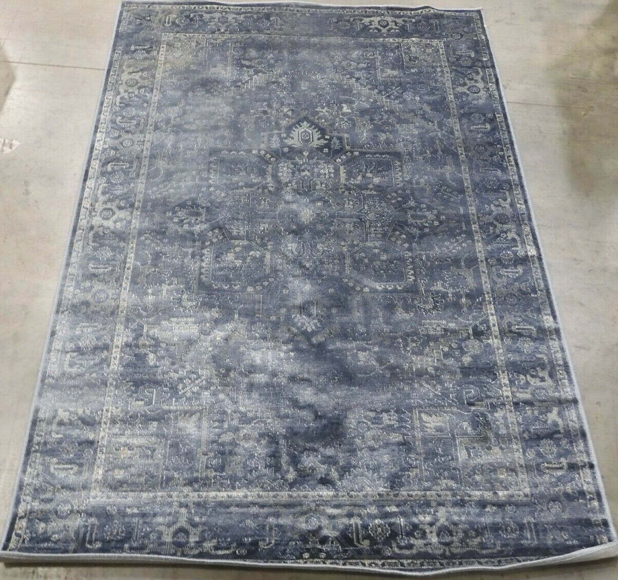BLUE 4′ X 5′-7″ Stained Rug, Reduced Price 1172618683 VTG114-7220-4