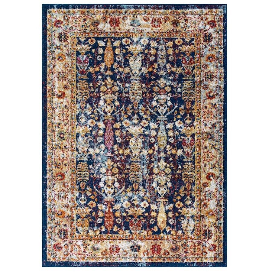 Modway Furniture Jessa 5×8 Area Rug, Blue, Orange, Yellow, Red -R-1170B-58