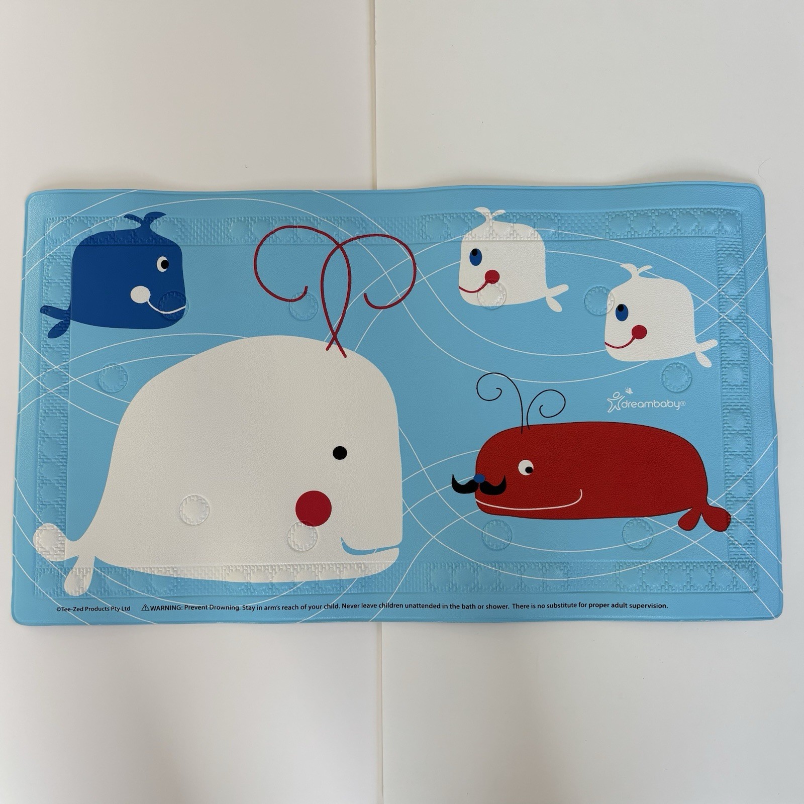 Dreambaby Products Whales Bathmat 27” X 15.5″ Blue-White-Red