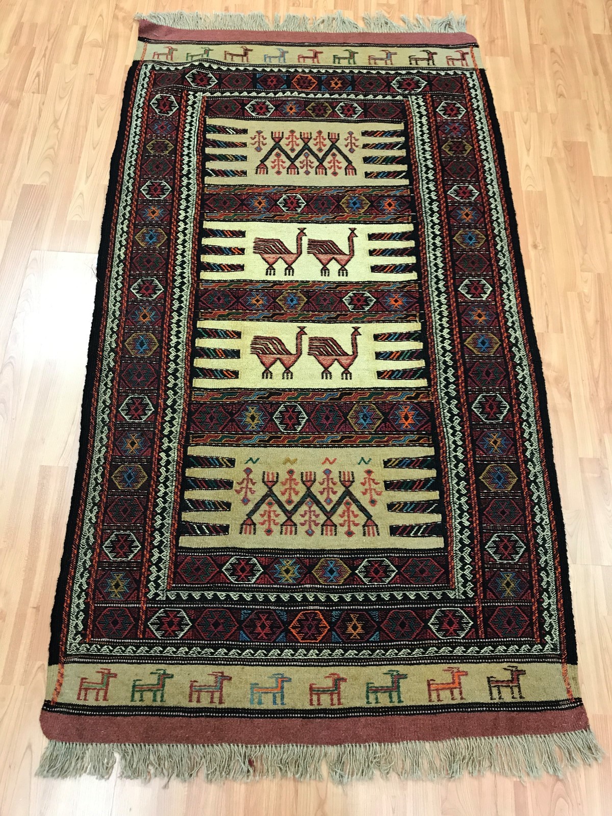 3’4″ x 5′ Turkish Kilim (Kelim) Oriental Rug – Hand Made – 100% Wool