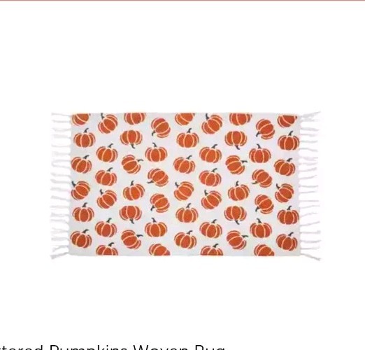 Pumpkin Rug Woven | 24″ x 16″ | Pumpkin Throw Rug | Fall Home Decor