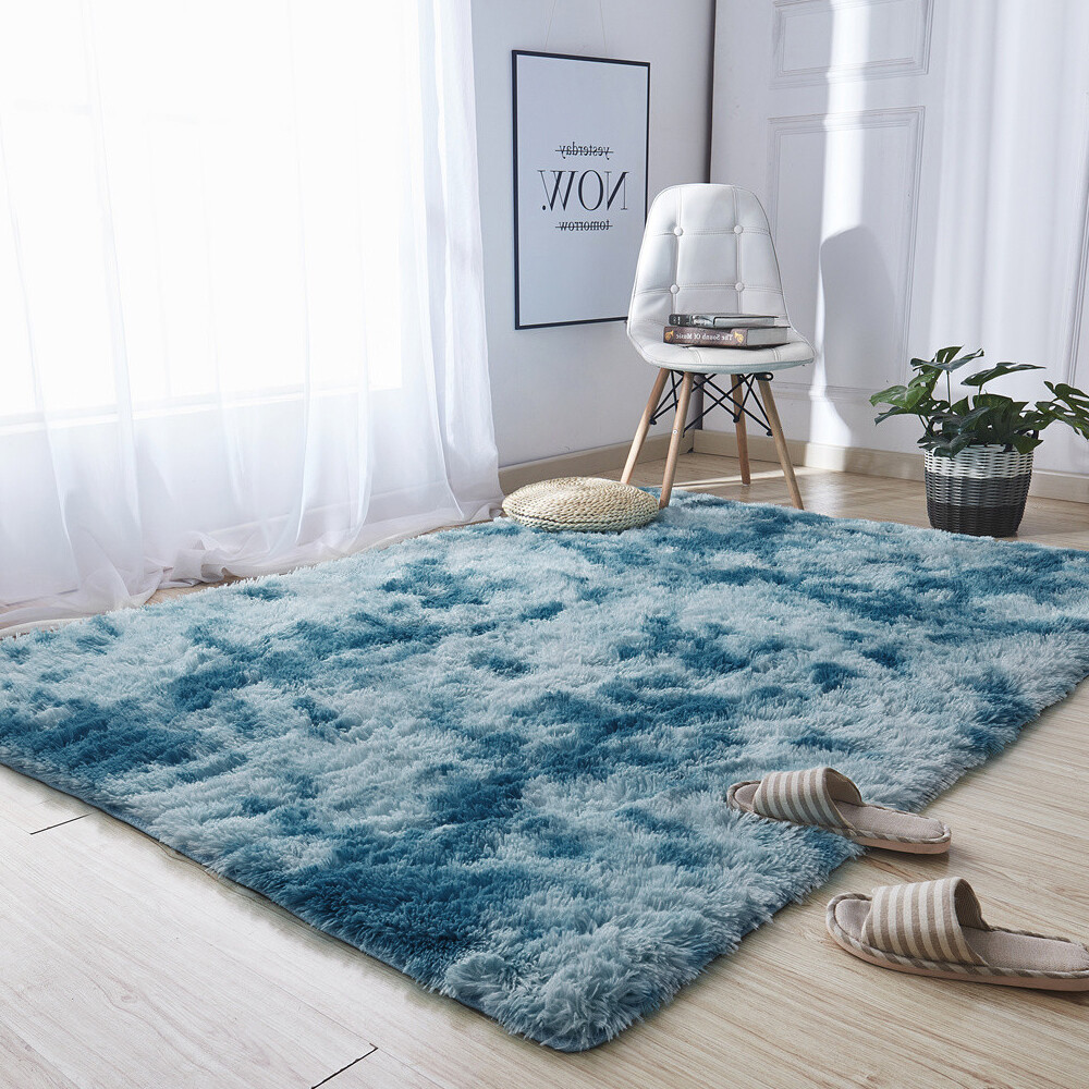 Large Shaggy Area Rugs Fluffy Tie-Dye Soft Floor Carpet Rug Bedroom Living Room