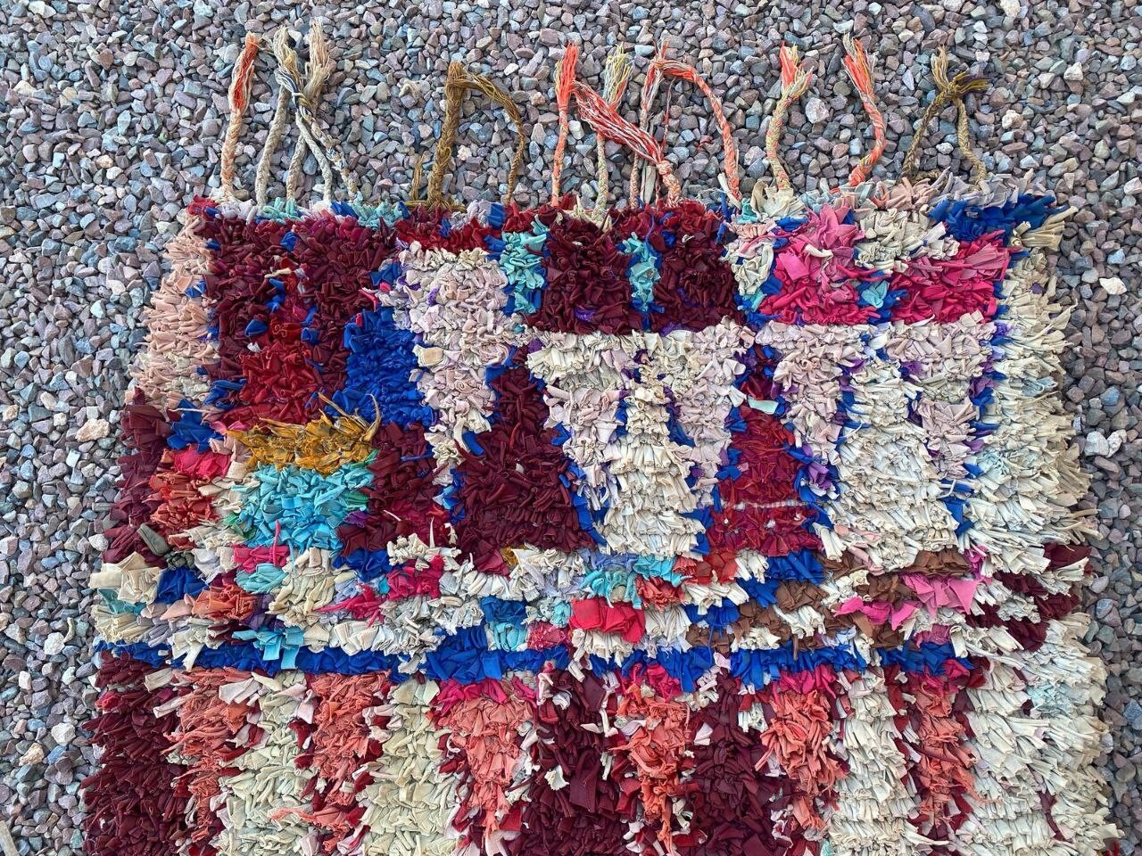 3’4×6’2 ft Moroccan Boucherouite Assorted Handmade Vintage Rug Berber Area Rug