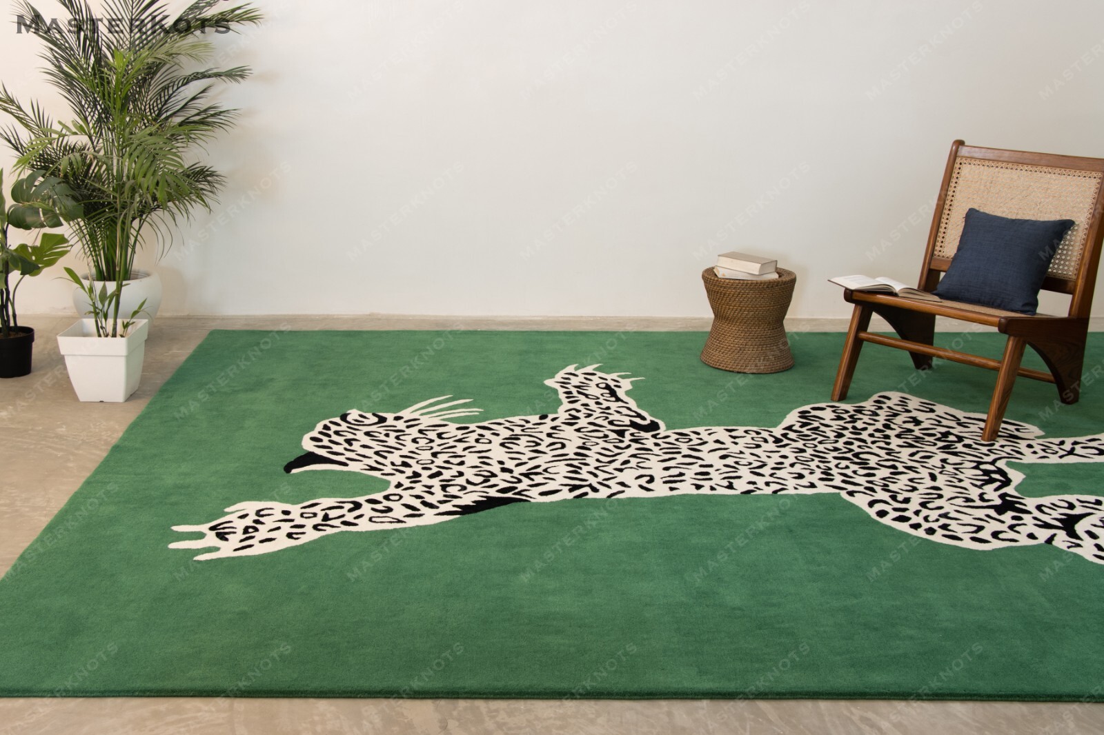Climbing Leopard – Green, Hand-Tufted 100% Wool Soft Area Rug Carpet