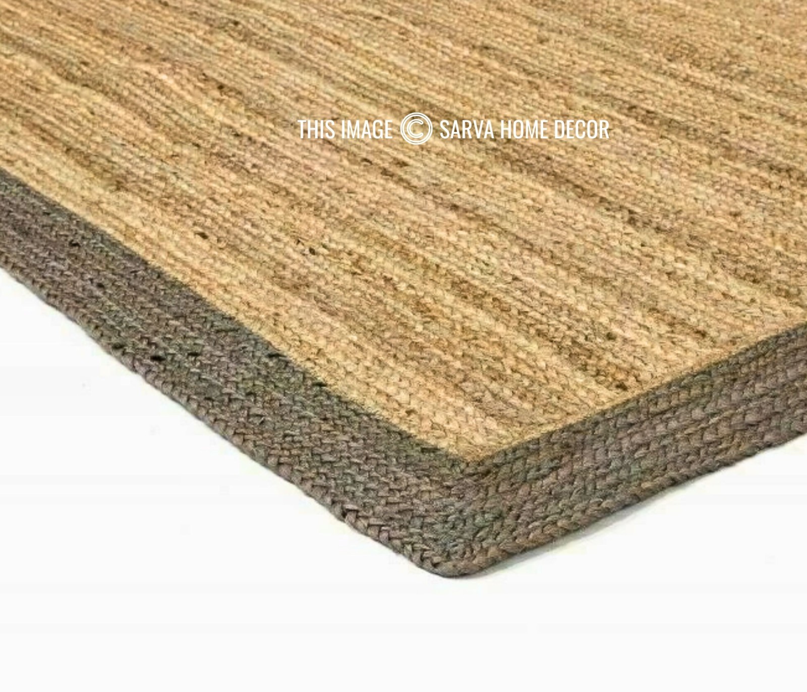Rug Jute Carpet Mat Farmhouse 100% Natural Handmade Braided Modern Rustic Look