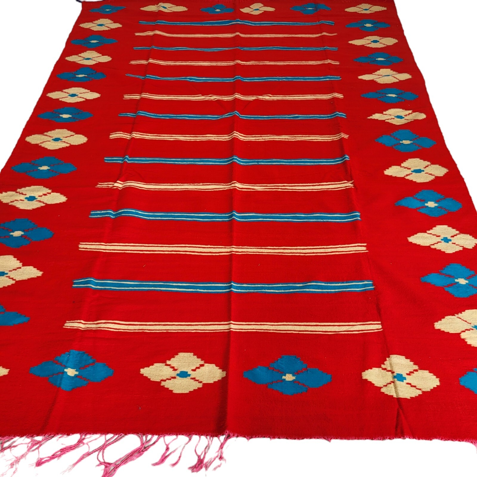 Moroccan Handmade Vintage Rug Kilim Area Carpet Wool Tribal Azilal Rug Berber