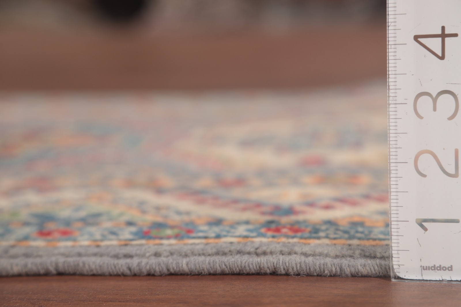 Gray Kazak Oriental Rug 3×4 Handmade Wool Accent Carpet Geometric Pattern