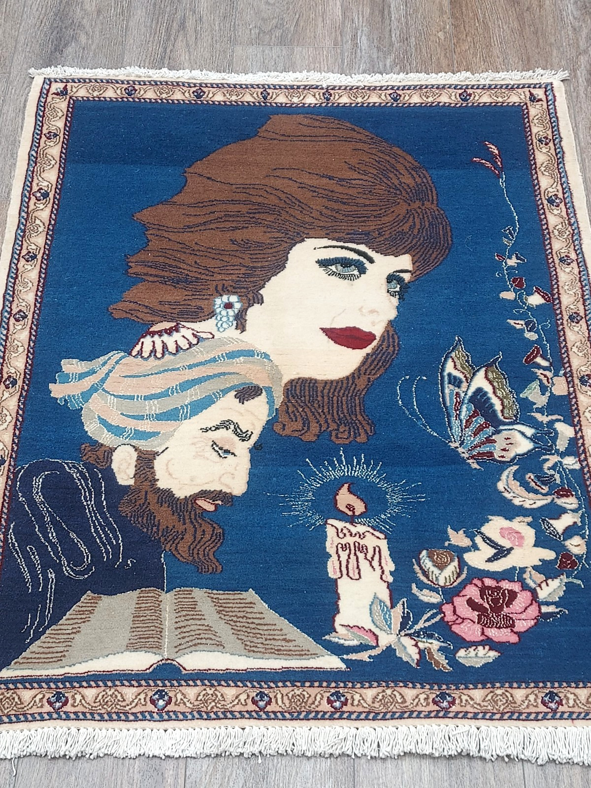 Turkish Bohemian Rug,Turkish Rug,Turkish Pictorial Desig Tradition Rug, 3×3.5 Ft