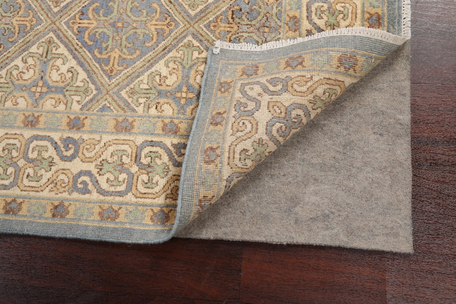 All-Over Geometric Khotan Oriental Area Rug Vegetable Dye Hand-knotted Wool 6×8
