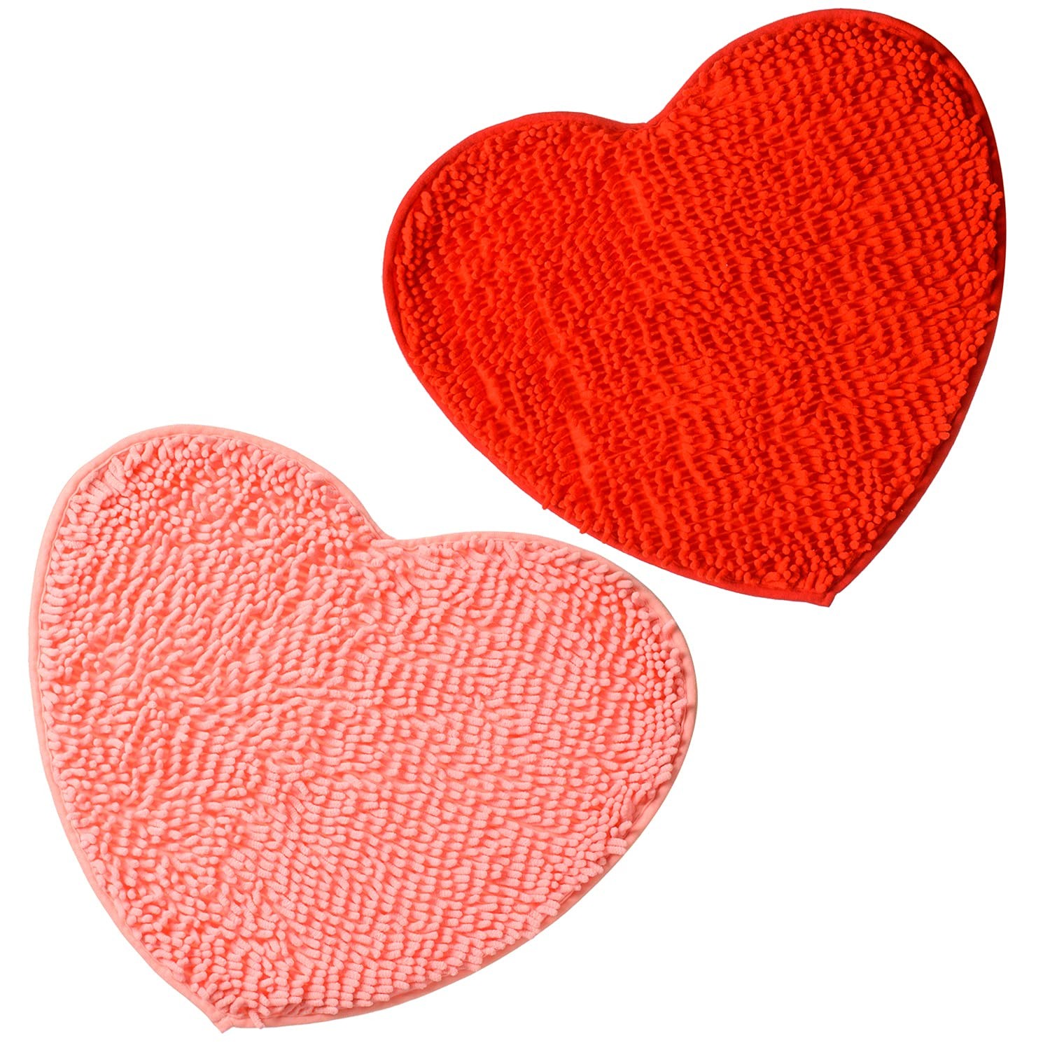 2 Pack Valentine’s Day Heart Shaped Rug, Love Decorative Floor Mat, Non-Slip …