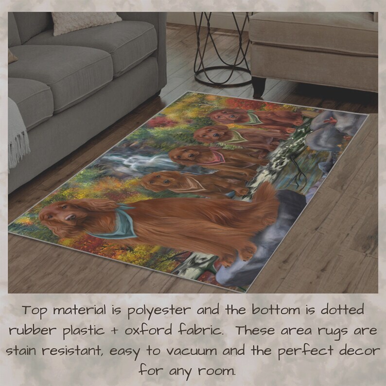 Irish Red Setter Dogs Area Rug and Runner Personalize Indoor Many Design NWT NEW
