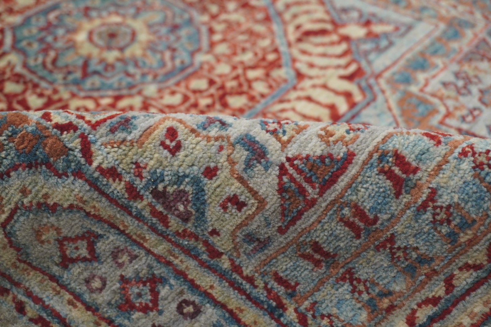 2×3 ft Gray Mamluk Afghan Hand Knotted Medallion Small Rug