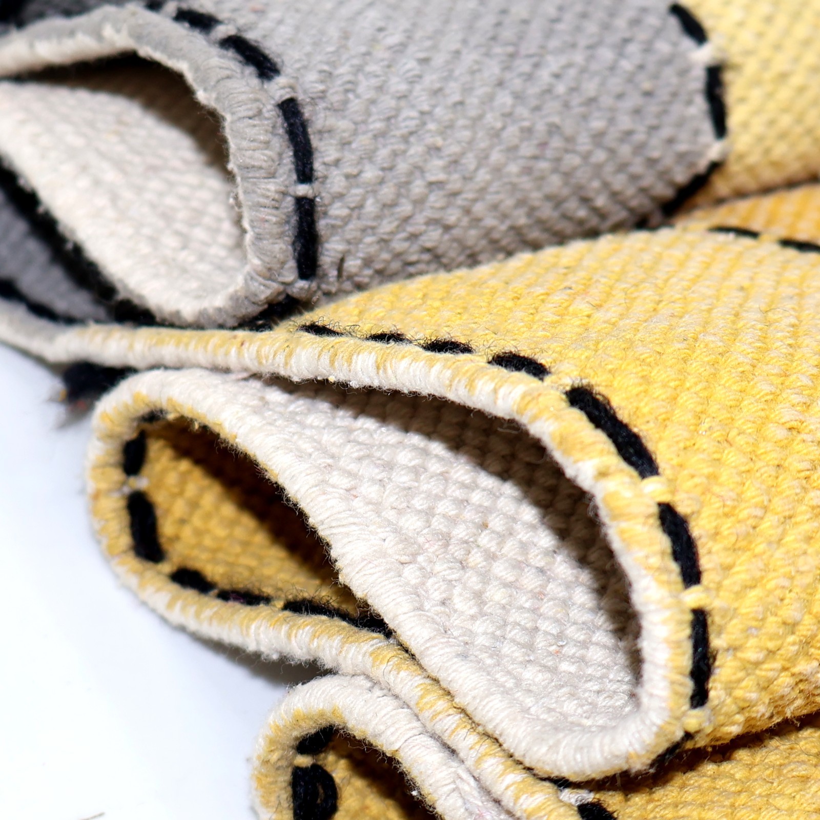 Handmade Kantha Cotton Rug Geometric Modern Rug Hand Embroidered Kantha Rug